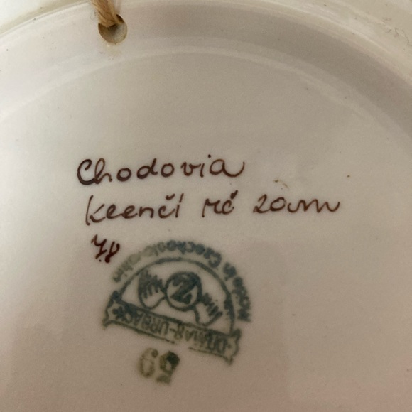 COPY - Vintage Czech Chodovia Floral Plate bohemian hand painted folk ware wall… - Picture 2 of 2